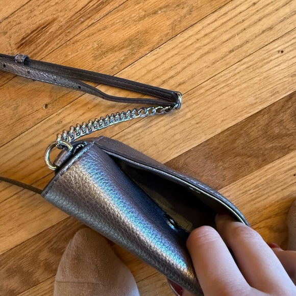 Michael Kors Metallic Leather Crossbody Bag w/ Chain Strap - Picture 6 of 6